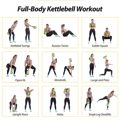 20lbs Kettlebell Set, Strength Training Kettlebells Weight Set For Women, Vinyl Coated Kettle Bell For Home Gym Workout Weight Lifting Equipment, Comfortable Grip Wide Handle Weights