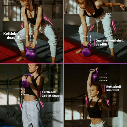 20lbs Kettlebell Set, Strength Training Kettlebells Weight Set For Women, Vinyl Coated Kettle Bell For Home Gym Workout Weight Lifting Equipment, Comfortable Grip Wide Handle Weights